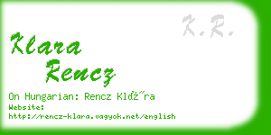 klara rencz business card